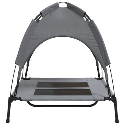 Hondenmand Met Luifel Oxford Stof En Staal Antracietkleurig 92 x 77 x 85 cm