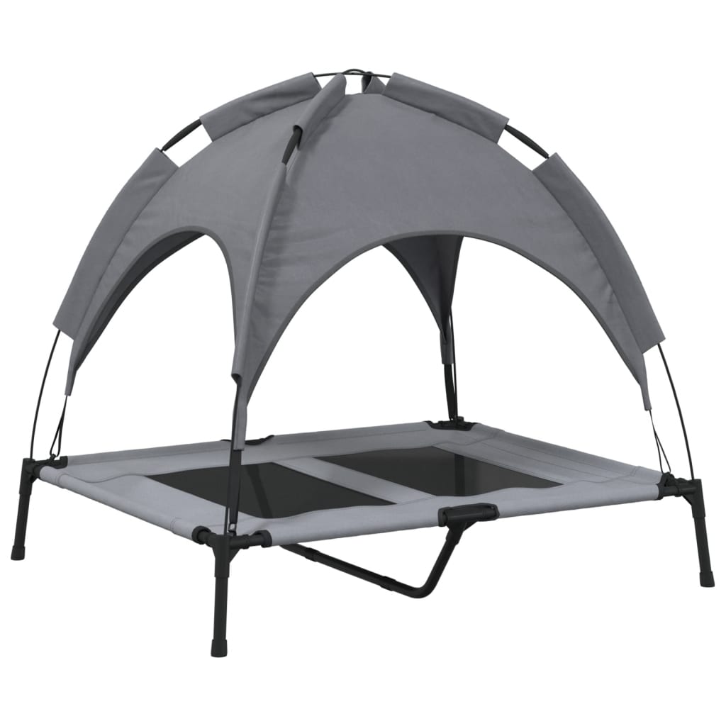Hondenmand Met Luifel Oxford Stof En Staal Antracietkleurig 92 x 77 x 85 cm