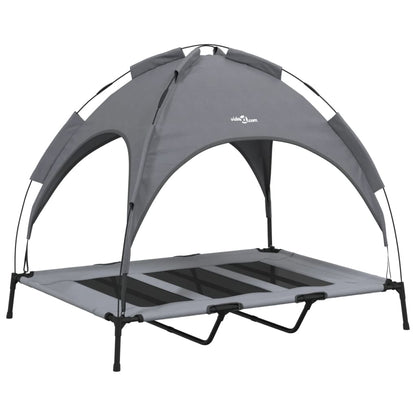 Hondenmand Met Luifel Oxford Stof En Staal Antracietkleurig 122 x 93 x 107 cm