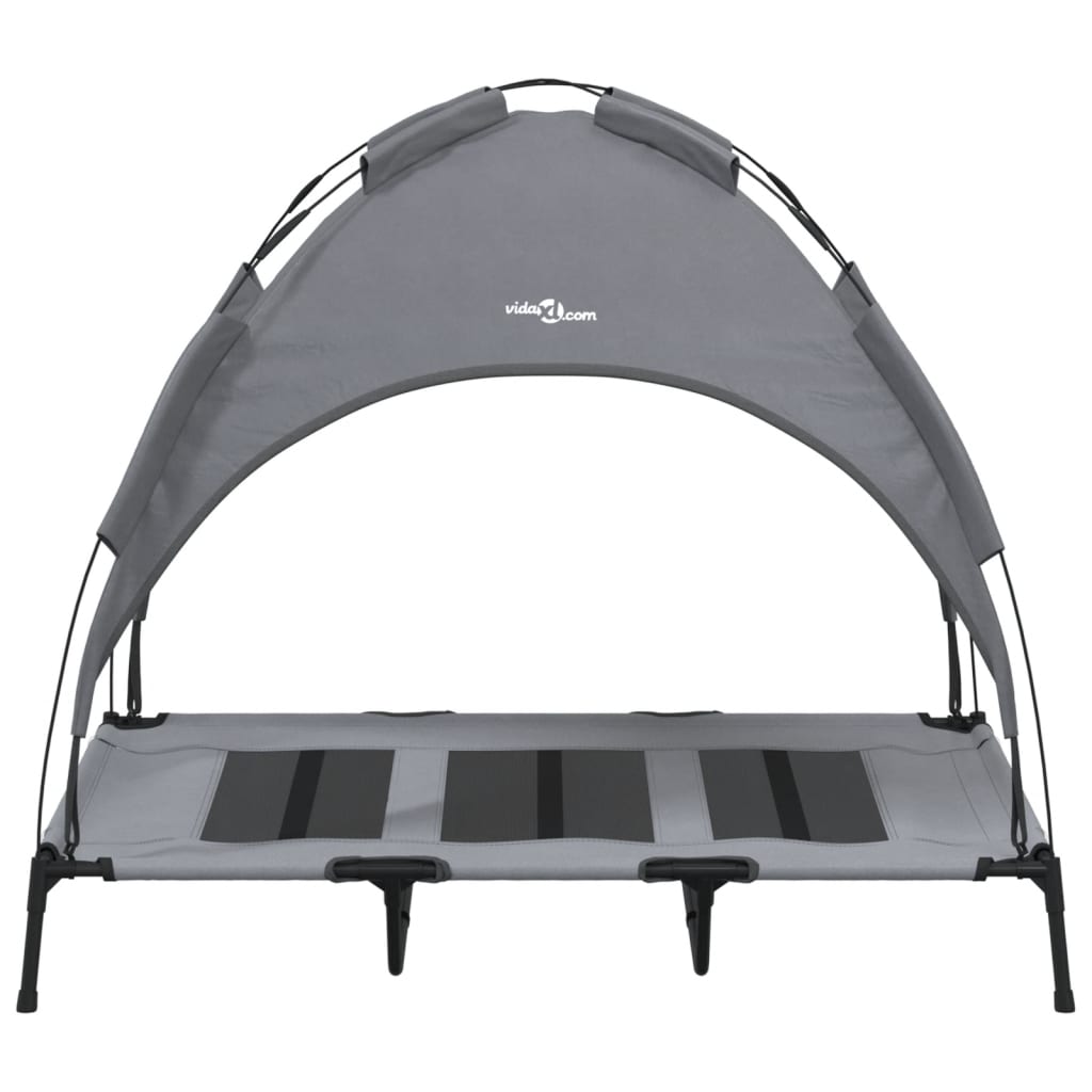 Hondenmand Met Luifel Oxford Stof En Staal Antracietkleurig 122 x 93 x 107 cm