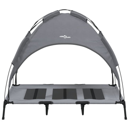 Hondenmand Met Luifel Oxford Stof En Staal Antracietkleurig 122 x 93 x 107 cm