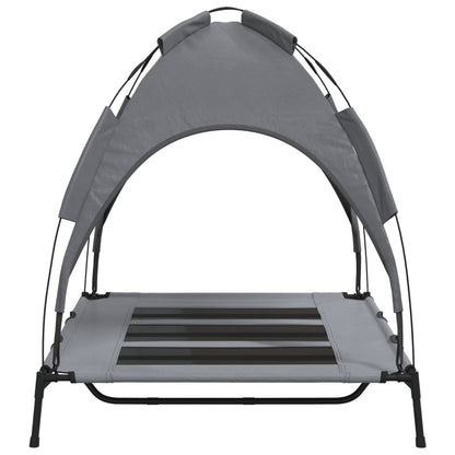 Hondenmand Met Luifel Oxford Stof En Staal Antracietkleurig 122 x 93 x 107 cm