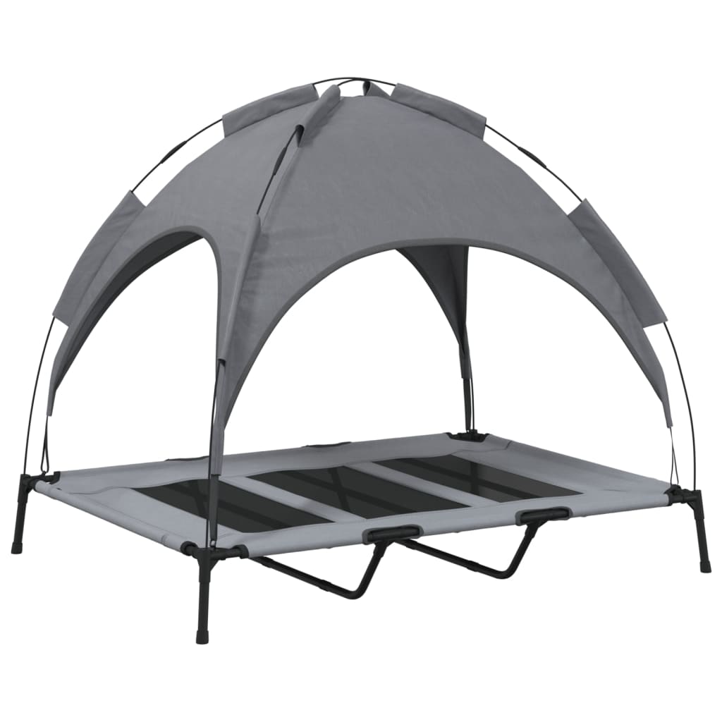 Hondenmand Met Luifel Oxford Stof En Staal Antracietkleurig 122 x 93 x 107 cm
