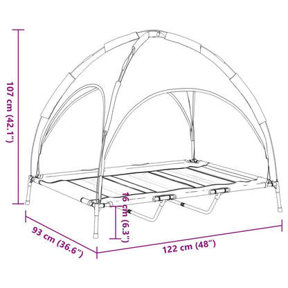 Hondenmand Met Luifel Oxford Stof En Staal Antracietkleurig 122 x 93 x 107 cm