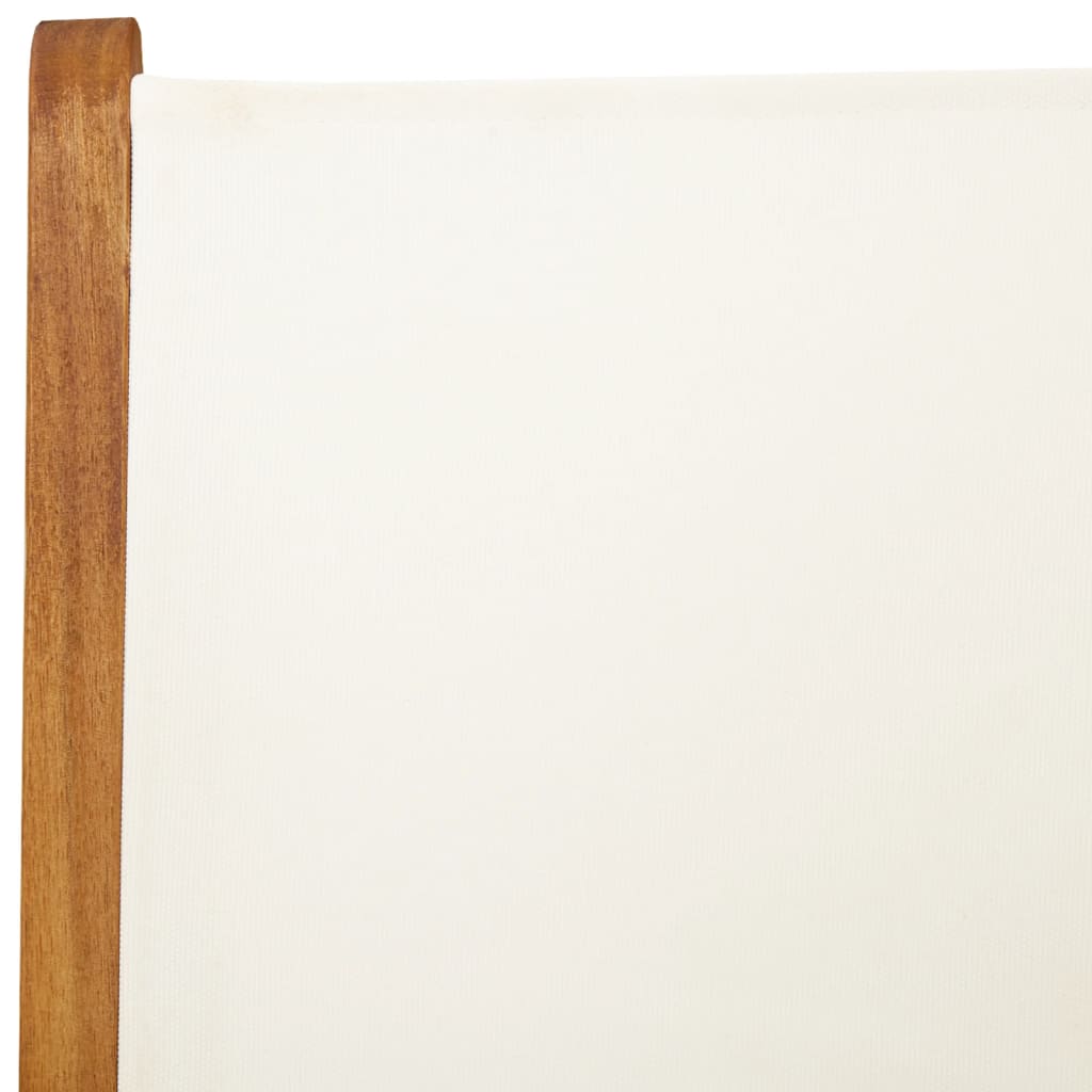Tuinstoelen 2 st inklapbaar acaciahout en stof crèmewit