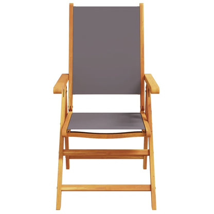 Tuinstoelen 2 st inklapbaar acaciahout en stof antracietkleurig