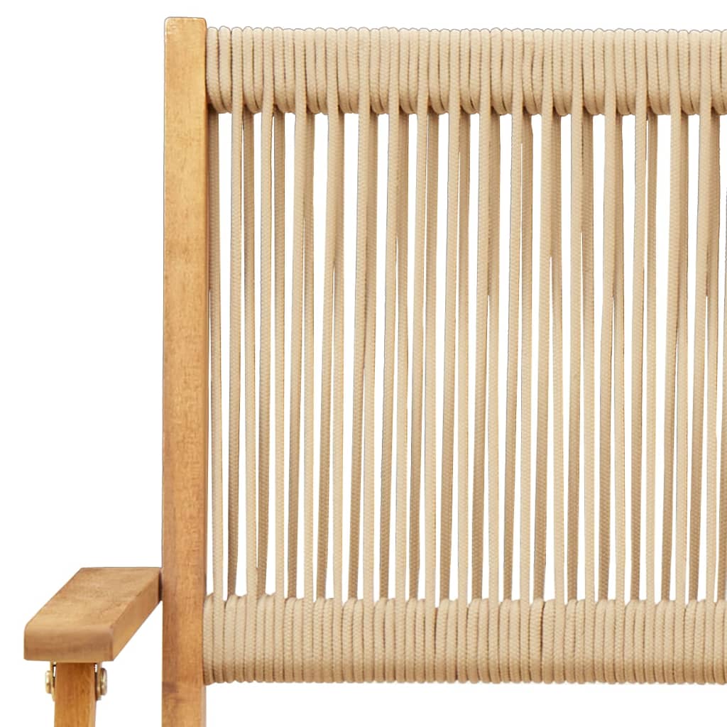 Tuinstoelen 2 st massief acaciahout en polypropeen beige