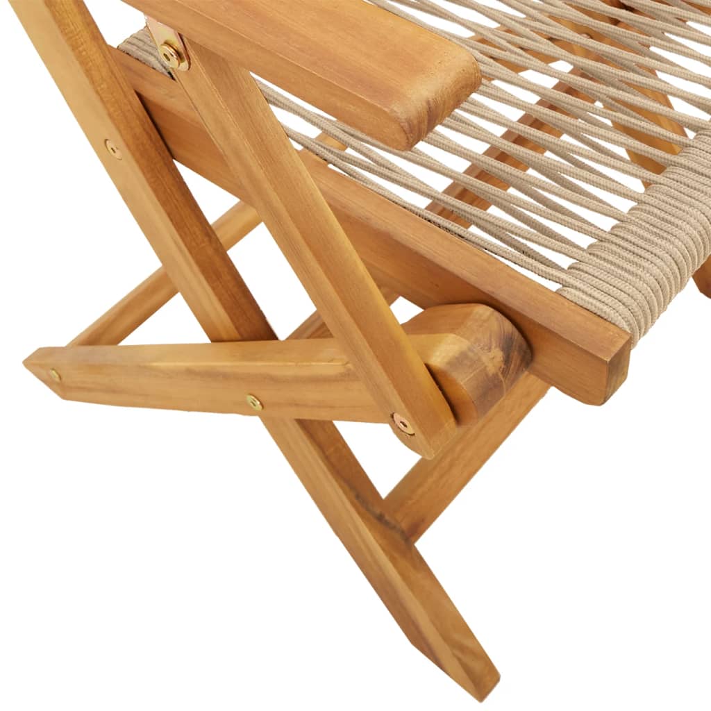 Tuinstoelen 2 st massief acaciahout en polypropeen beige
