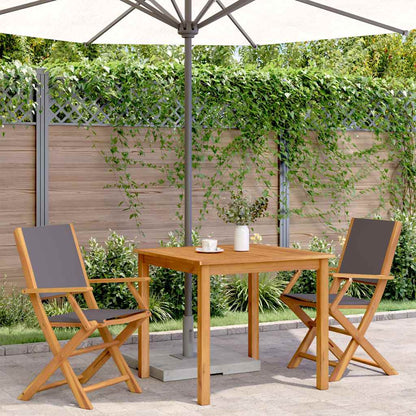 Tuinstoelen 2 st inklapbaar acaciahout en stof antracietkleurig
