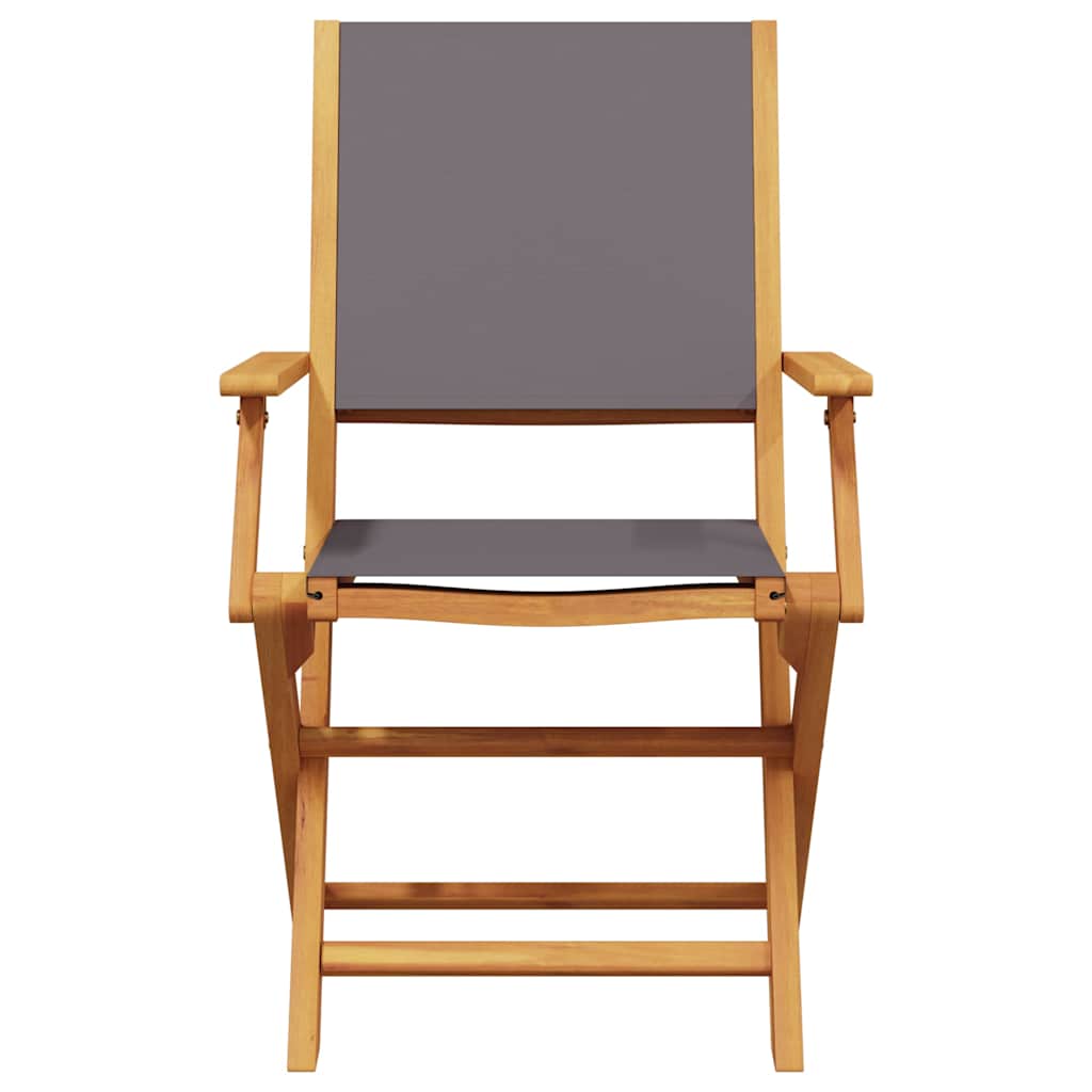 Tuinstoelen 2 st inklapbaar acaciahout en stof antracietkleurig