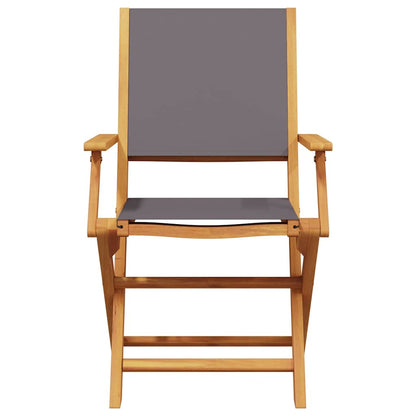 Tuinstoelen 2 st inklapbaar acaciahout en stof antracietkleurig