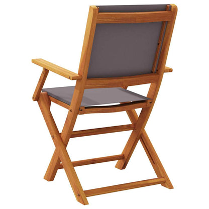 Tuinstoelen 2 st inklapbaar acaciahout en stof antracietkleurig
