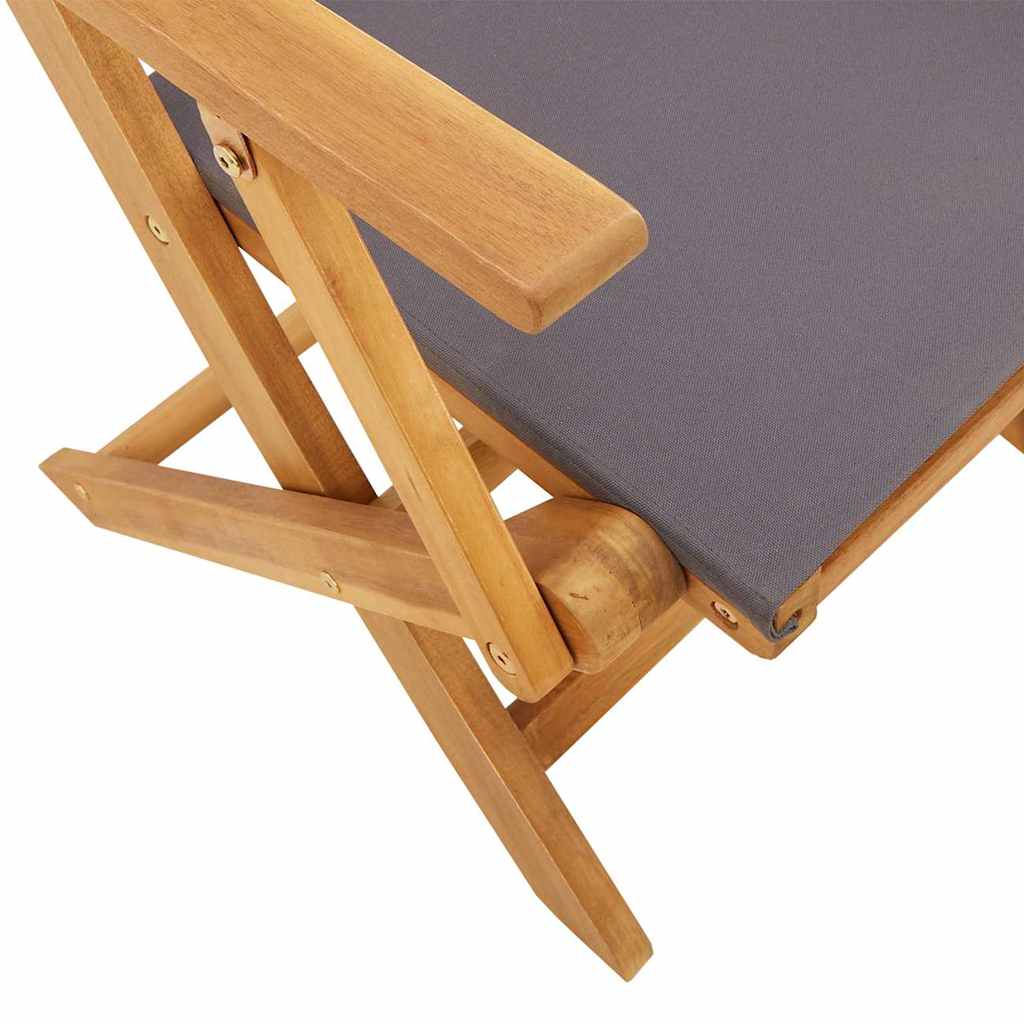Tuinstoelen 2 st inklapbaar acaciahout en stof antracietkleurig