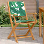 Tuinstoelen 2 st bladpatroon massief acaciahout en stof