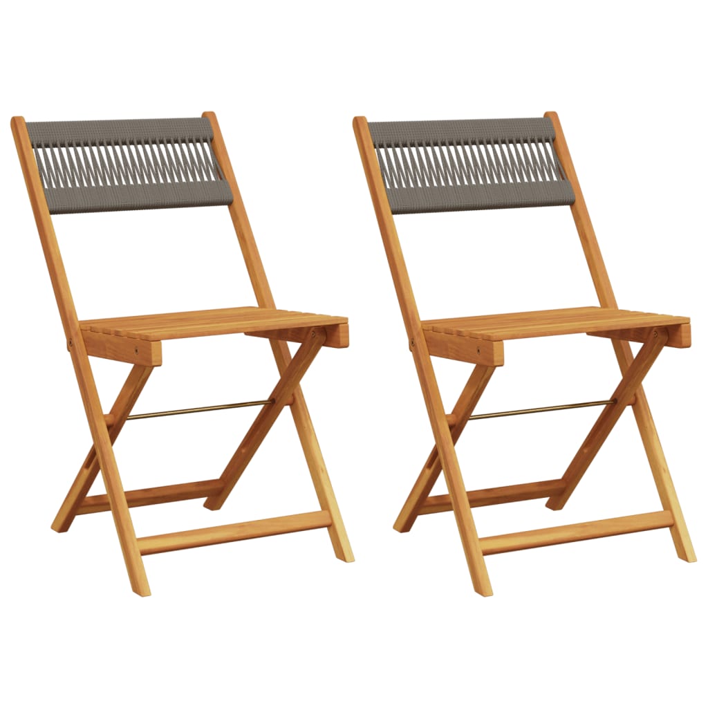 Bistrostoelen 2 st massief acaciahout en touw grijs