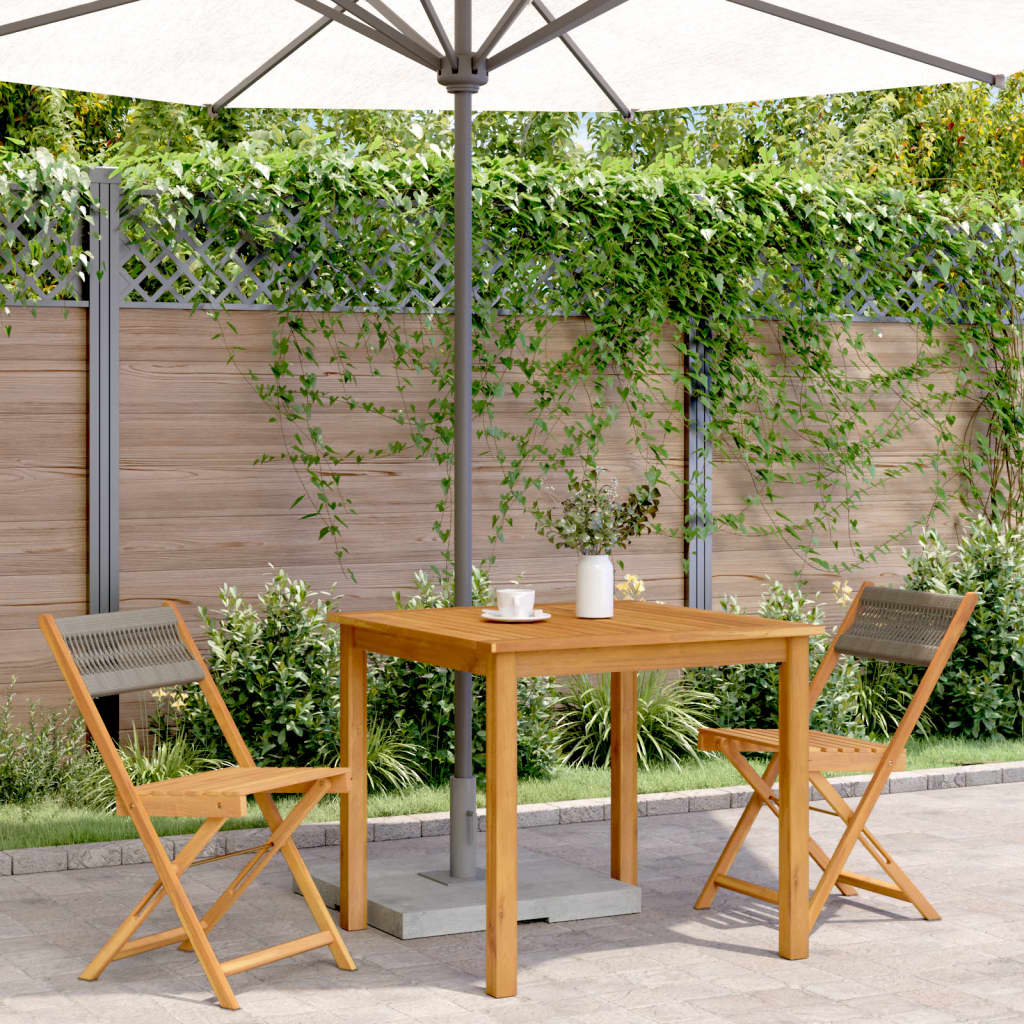 Bistrostoelen 2 st massief acaciahout en touw grijs