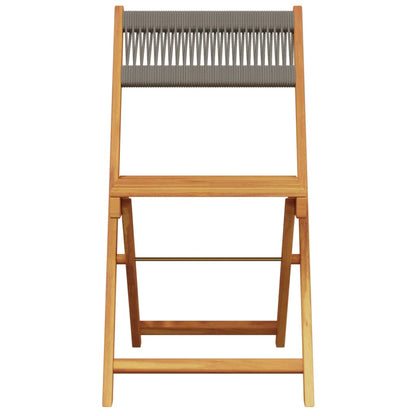 Bistrostoelen 2 st massief acaciahout en touw grijs