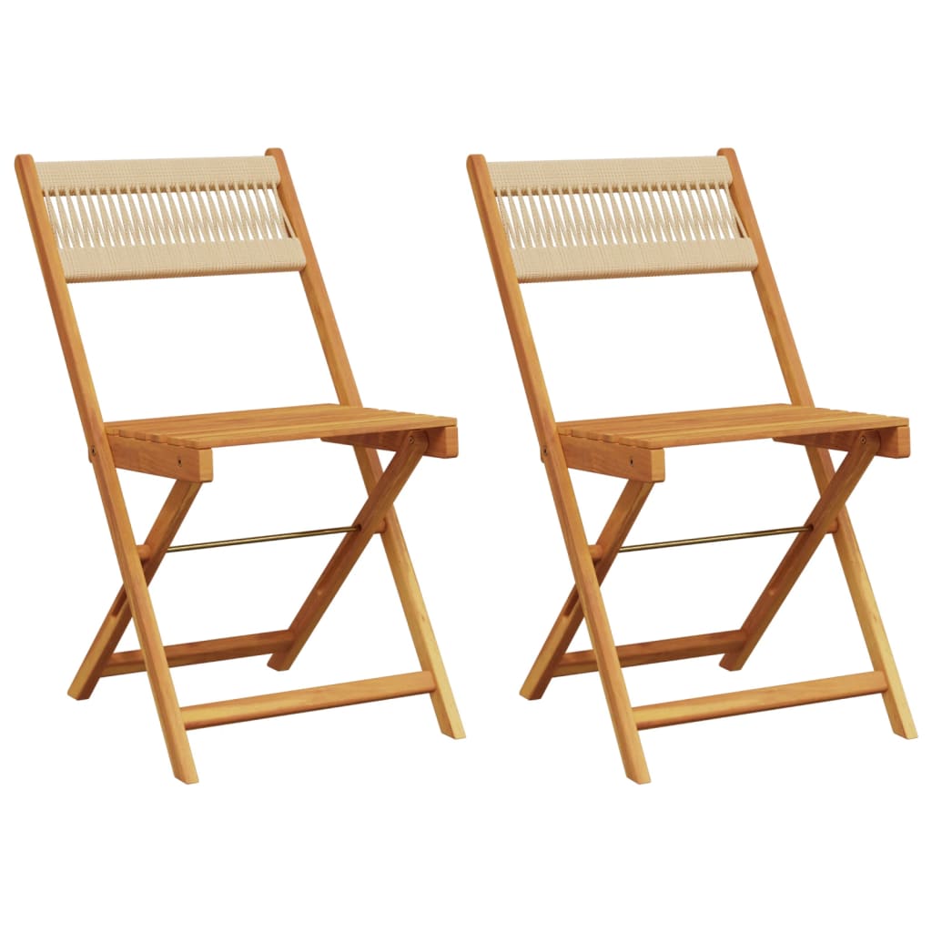 Bistrostoelen 2 st massief acaciahout en touw beige