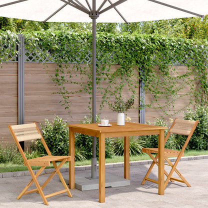 Bistrostoelen 2 st massief acaciahout en touw beige