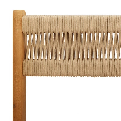 Bistrostoelen 2 st massief acaciahout en touw beige