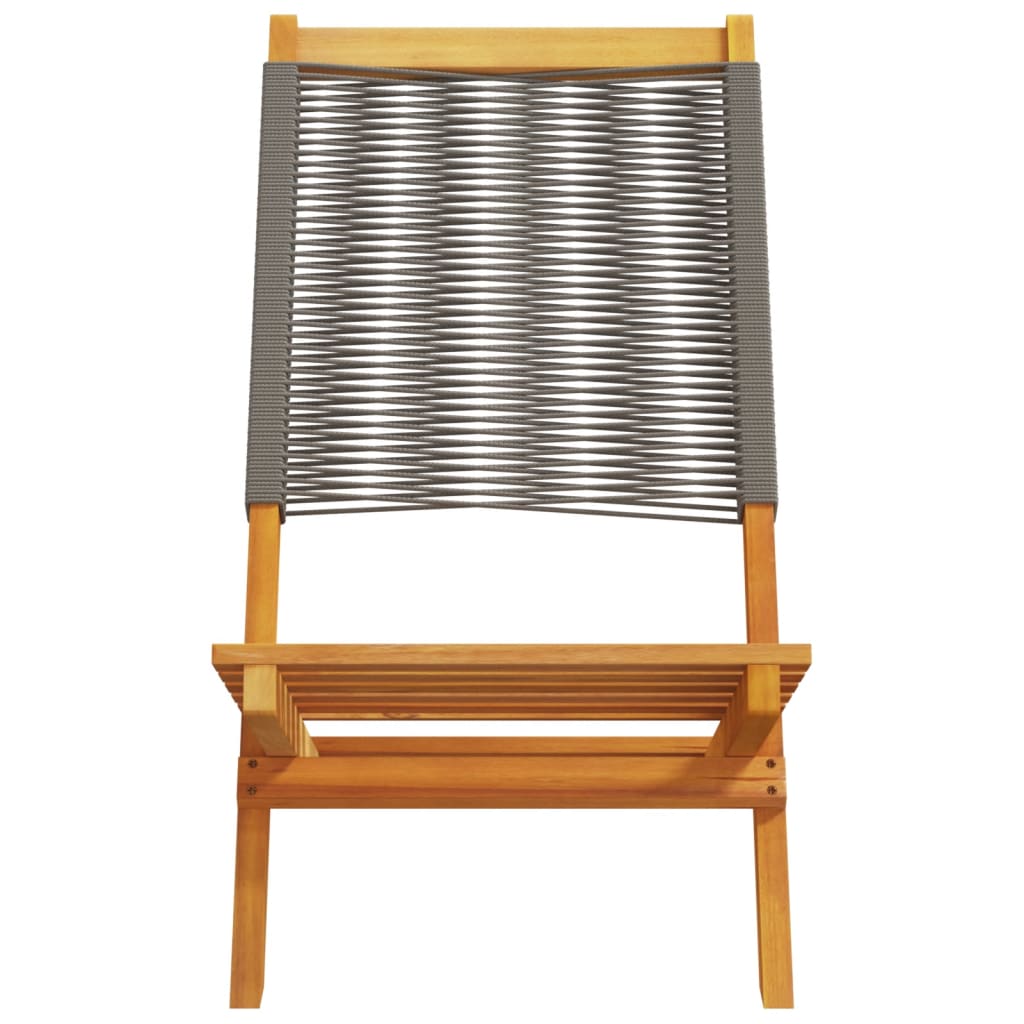 Tuinstoelen 2 st massief acaciahout en polypropeen grijs