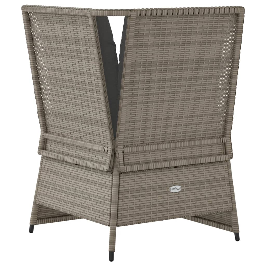 Tuinhoekbank met kussens poly rattan grijs