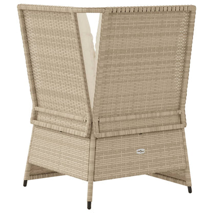 Tuinhoekbank met kussens poly rattan beige