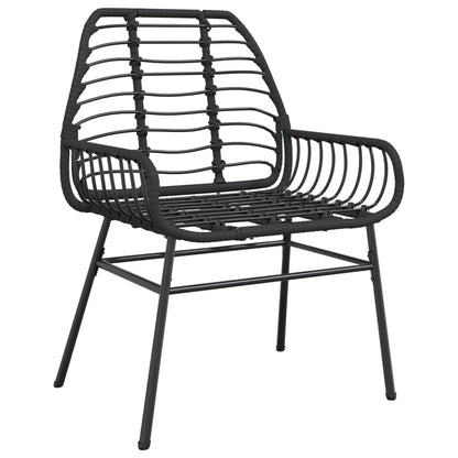 Tuinstoelen 2 st poly rattan zwart