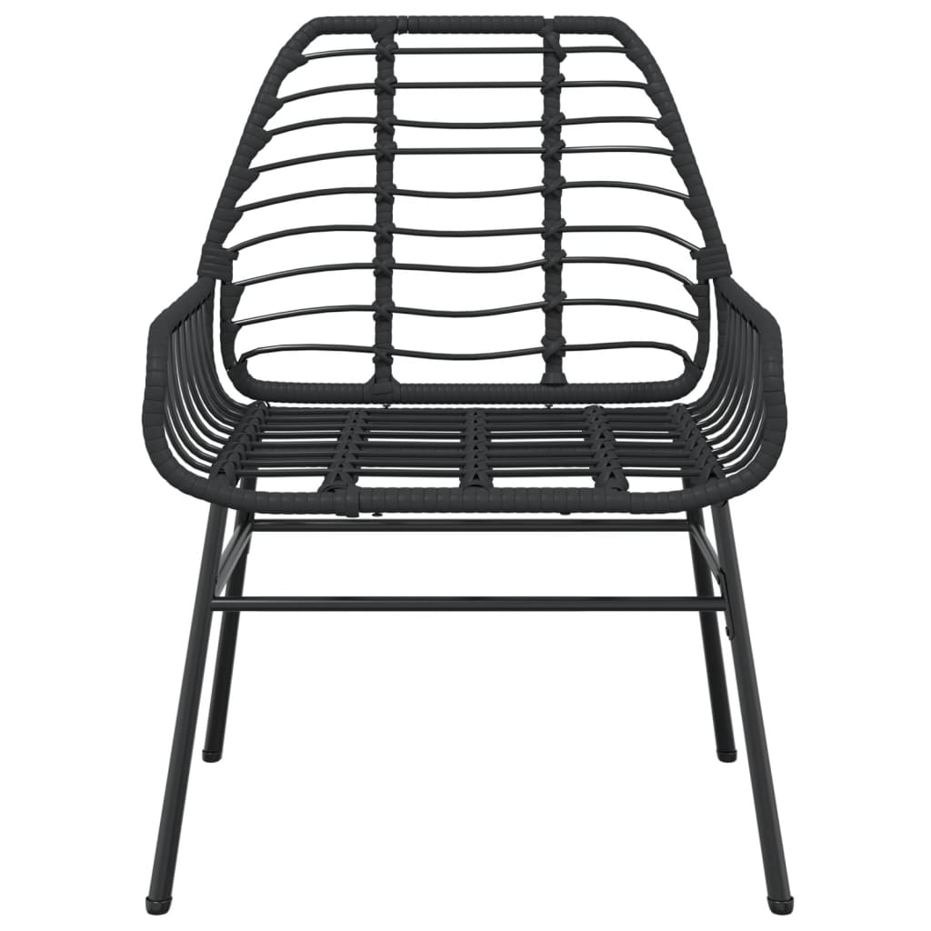 Tuinstoelen 2 st poly rattan zwart