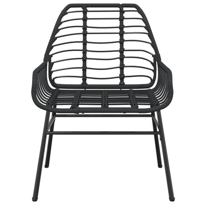 Tuinstoelen 2 st poly rattan zwart