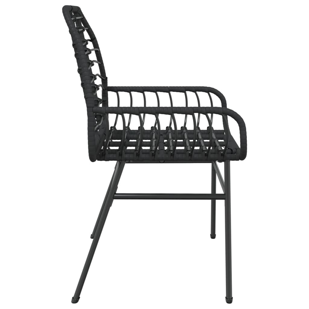 Tuinstoelen 2 st poly rattan zwart