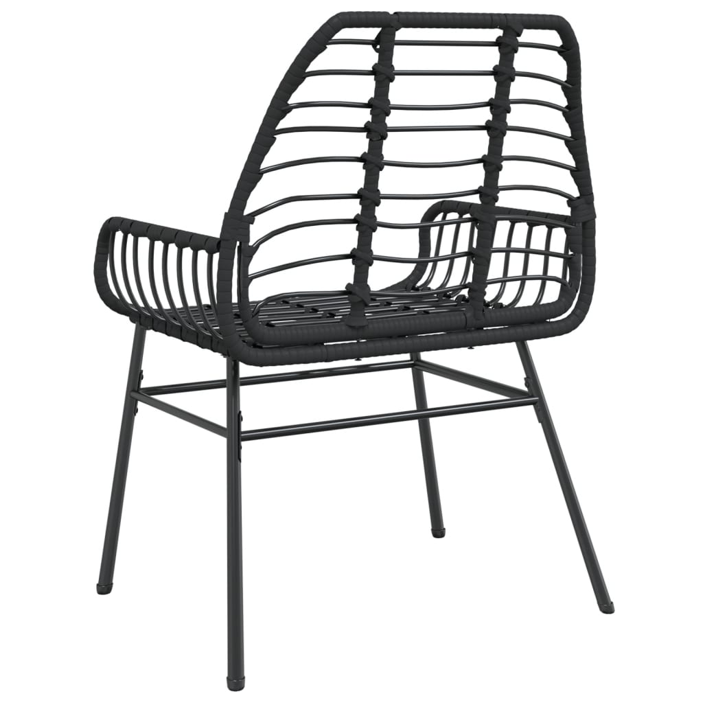 Tuinstoelen 2 st poly rattan zwart