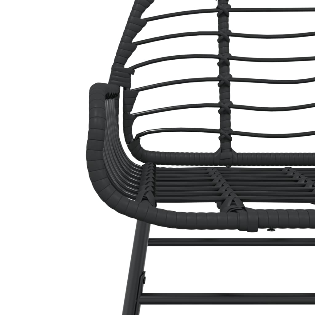 Tuinstoelen 2 st poly rattan zwart