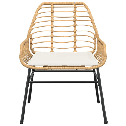 Tuinstoelen 2 st met kussens poly rattan bruin