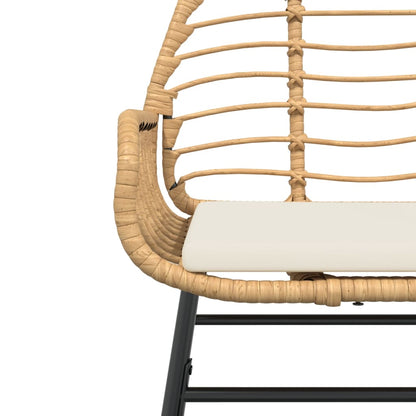 Tuinstoelen 2 st met kussens poly rattan bruin