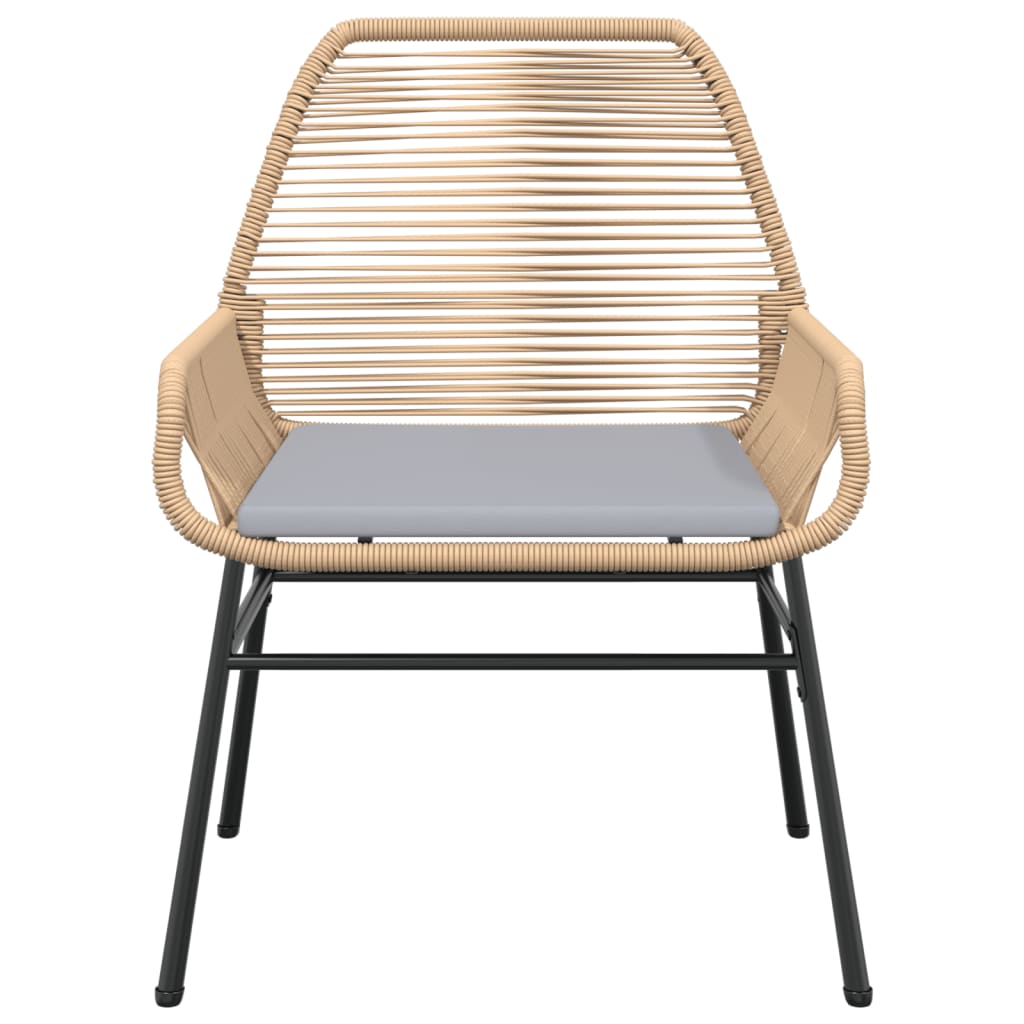 Tuinstoelen 2 st met kussens poly rattan bruin