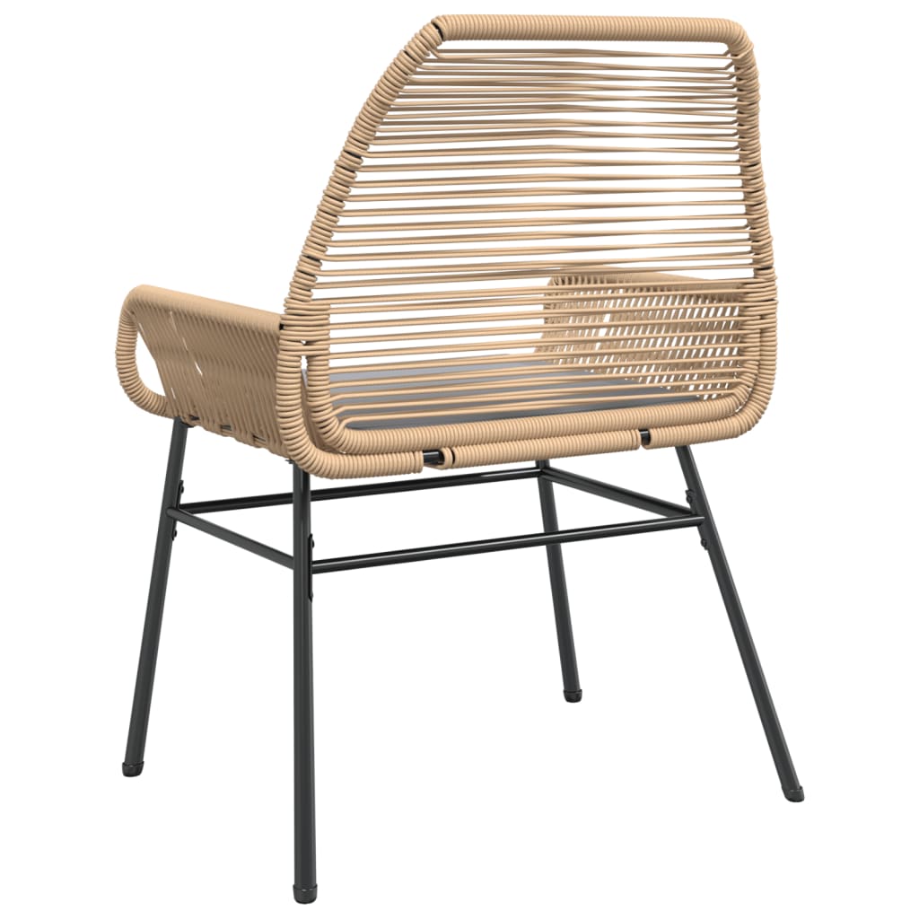 Tuinstoelen 2 st met kussens poly rattan bruin
