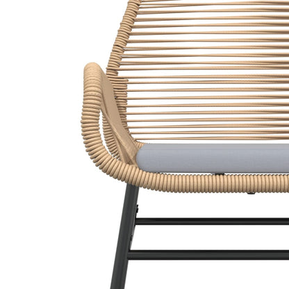 Tuinstoelen 2 st met kussens poly rattan bruin