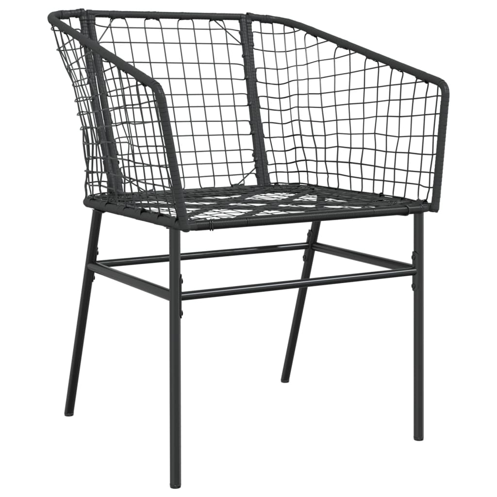 Tuinstoelen 2 st poly rattan zwart