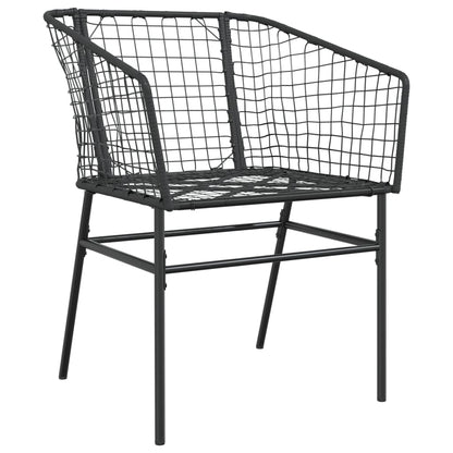 Tuinstoelen 2 st poly rattan zwart