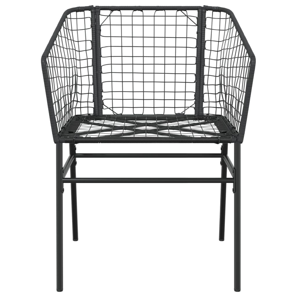 Tuinstoelen 2 st poly rattan zwart