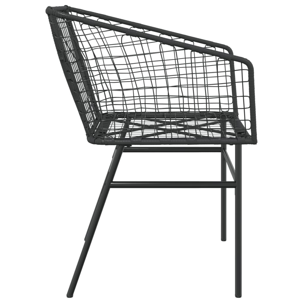 Tuinstoelen 2 st poly rattan zwart