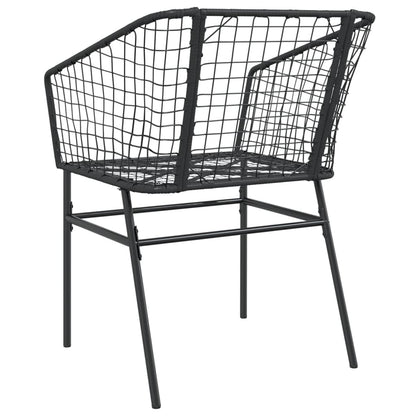 Tuinstoelen 2 st poly rattan zwart