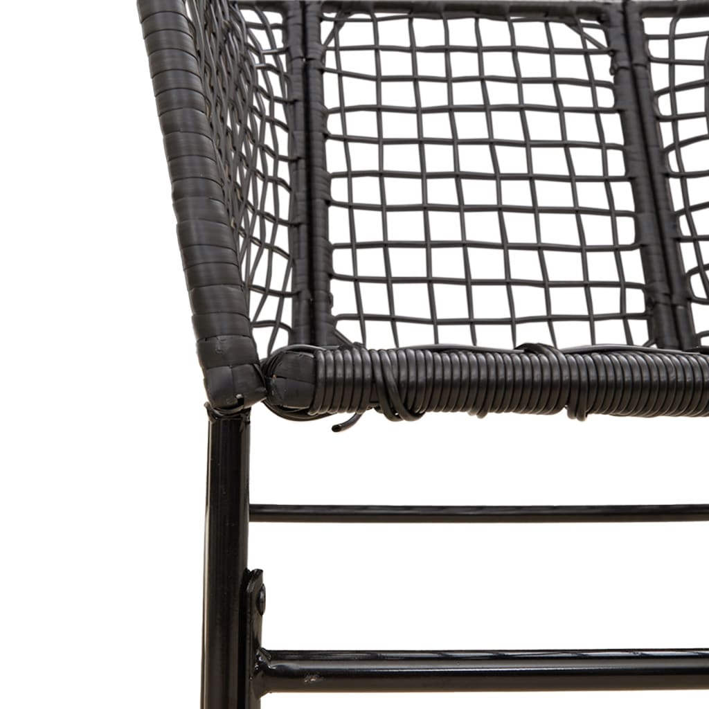 Tuinstoelen 2 st poly rattan zwart