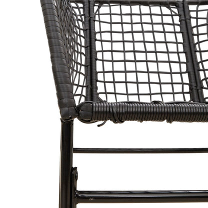 Tuinstoelen 2 st poly rattan zwart