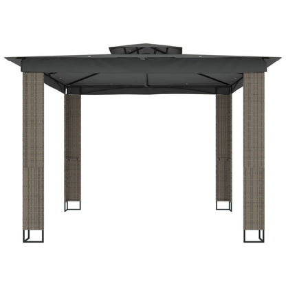 Prieel met dubbel dak 2,94x2,94 m staal antracietkleurig