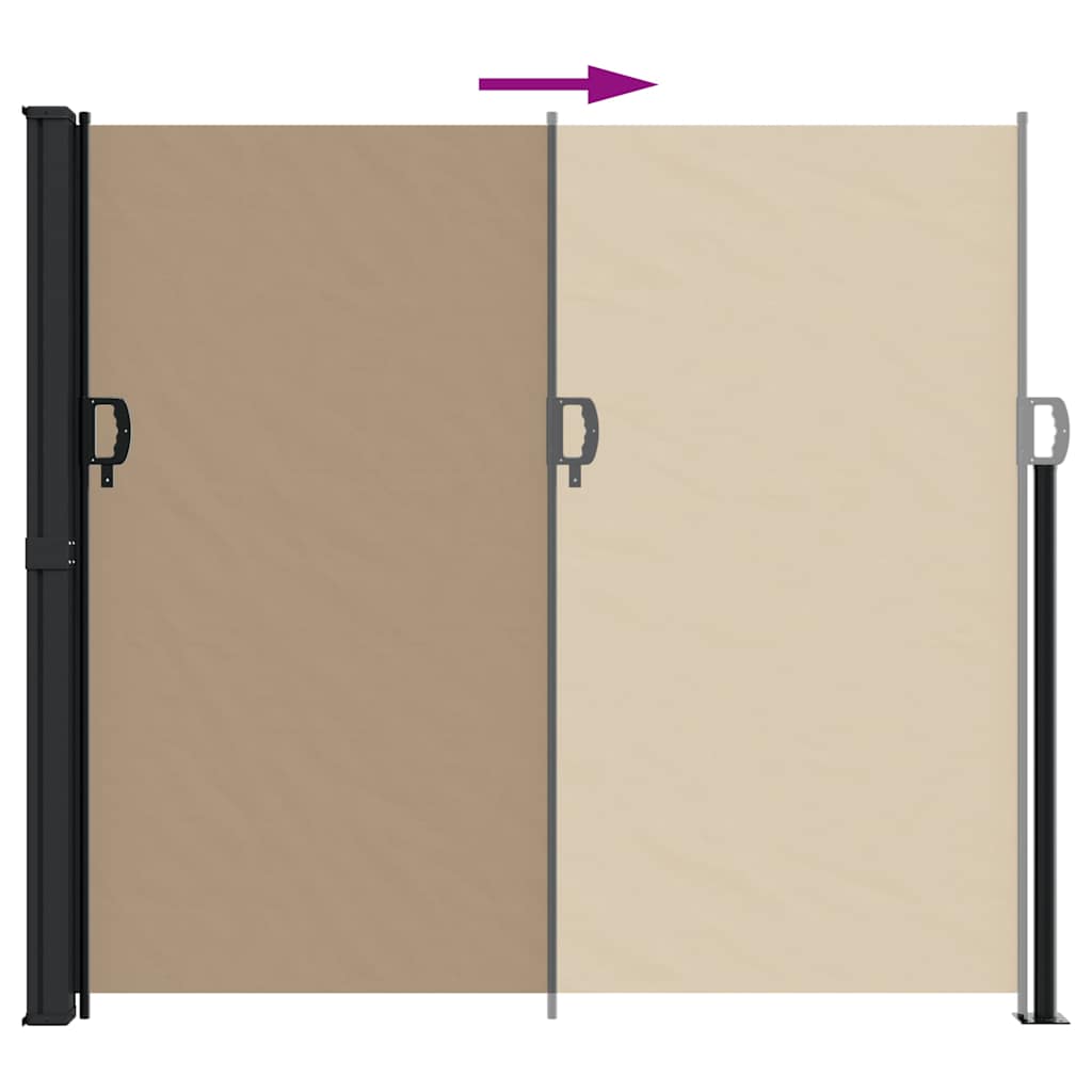 Windscherm uittrekbaar 180x500 cm taupe