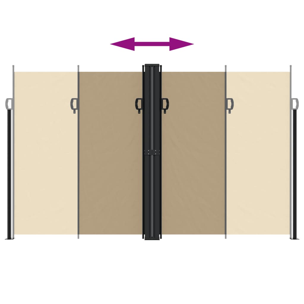 Windscherm uittrekbaar 200x1200 cm beige