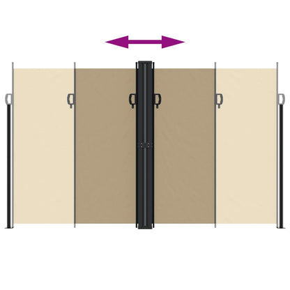 Windscherm uittrekbaar 200x1200 cm beige