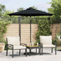 Parasol met LED's en stalen paal 225x225x212 cm zwart